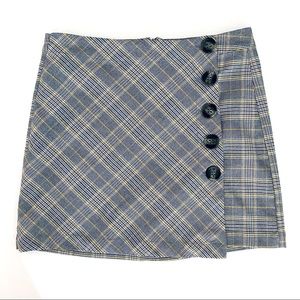 Plaid Faux Wrap Preppy Schoolgirl Mini Skirt